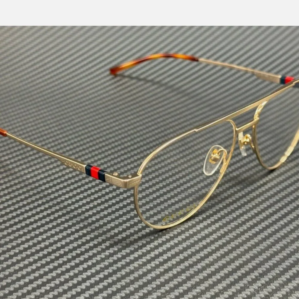 GUCCI Gold Men's 56 mm Large Eyeglasses - Picture 3 of 4